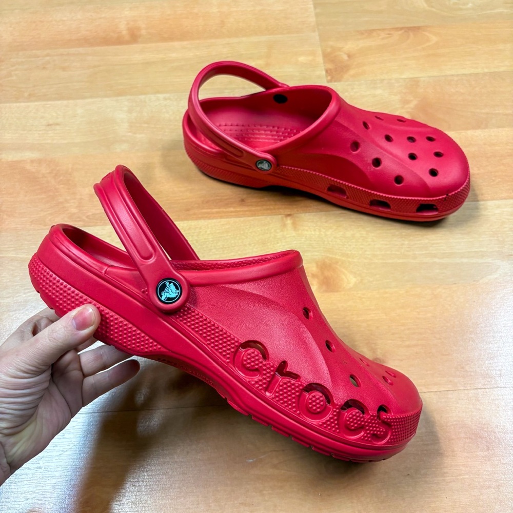Crocs Red Unisex Baya Clog Casual Comfy Sandal Mens Size 12 - Picture 7 of 8